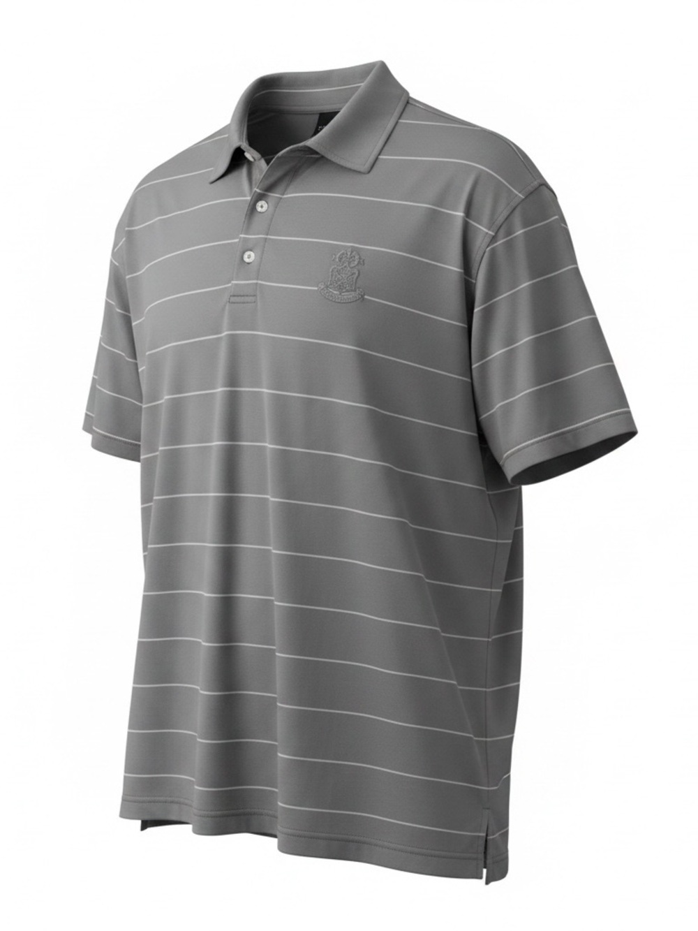 Dunning Golf Gray and White Stripped Polo